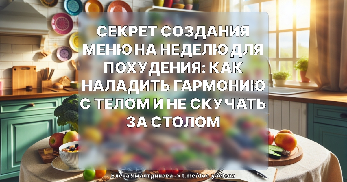 Секрет создания меню на неделю для похудения: как наладить гармонию с телом и не скучать за столом