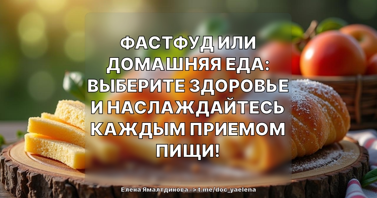 Фастфуд или домашняя еда: выберите здоровье и наслаждайтесь каждым приемом пищи!