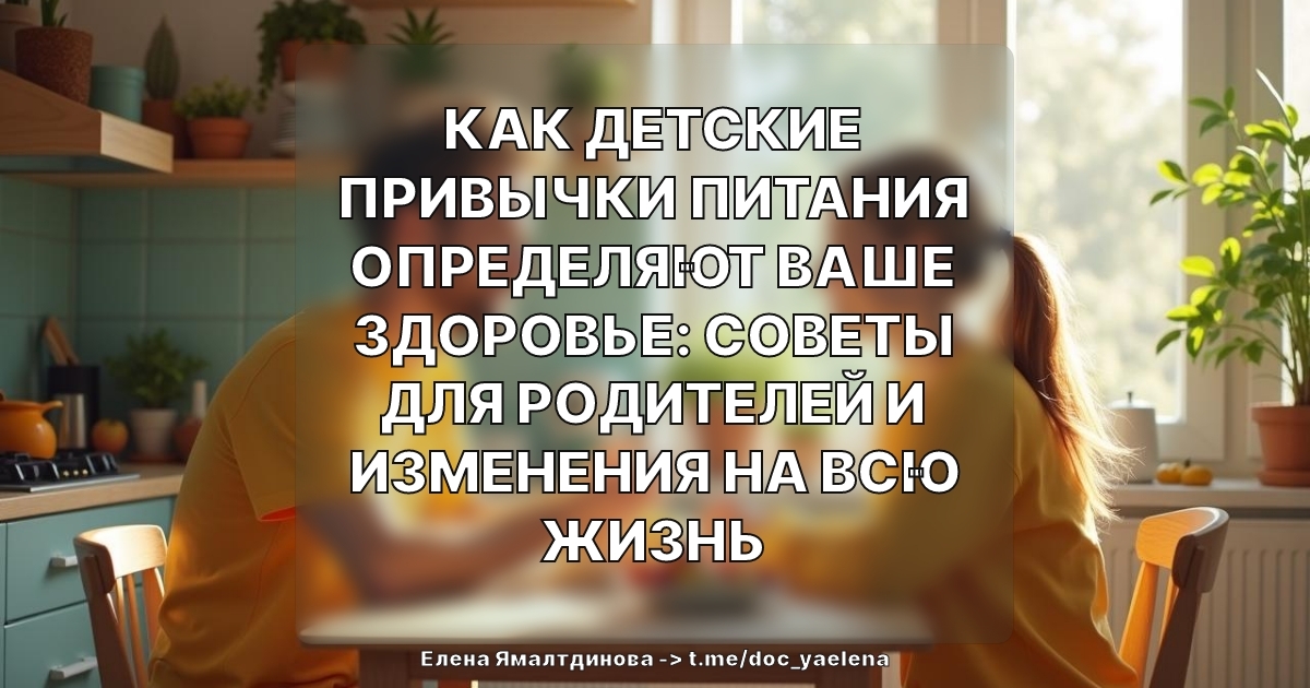 Как детские привычки питания определяют ваше здоровье: советы для родителей и изменения на всю жизнь