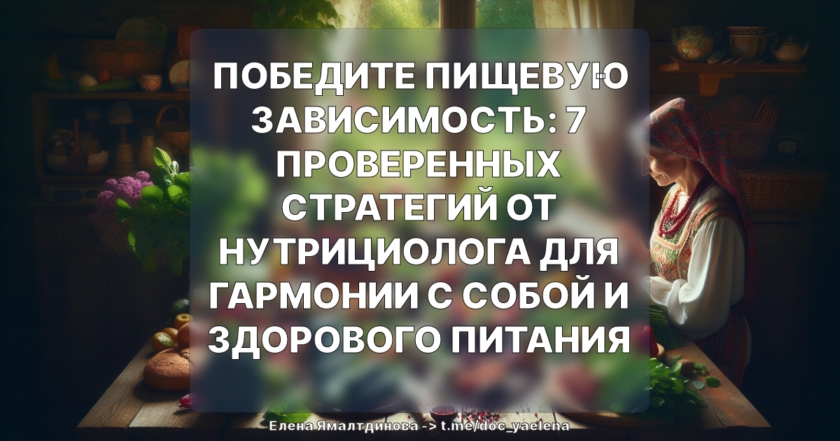 Победите пищевую зависимость: 7 проверенных стратегий от нутрициолога для гармонии с собой и здорового питания
