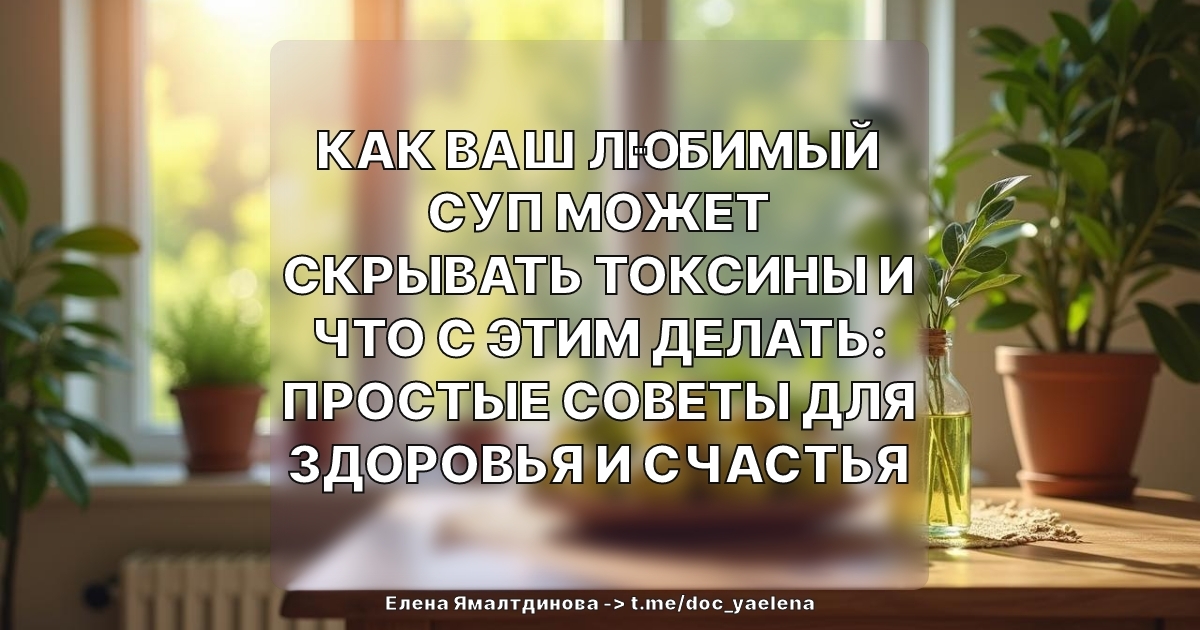Как ваш любимый суп может скрывать токсины и что с этим делать: простые советы для здоровья и счастья