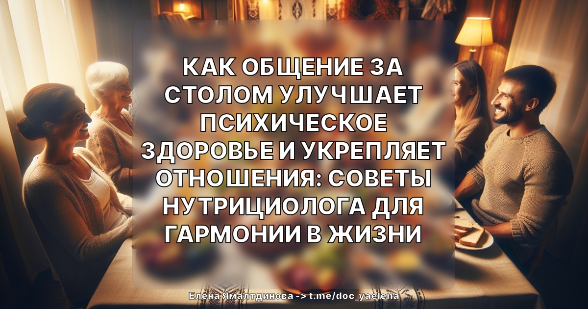 Как общение за столом улучшает психическое здоровье и укрепляет отношения: советы нутрициолога для гармонии в жизни