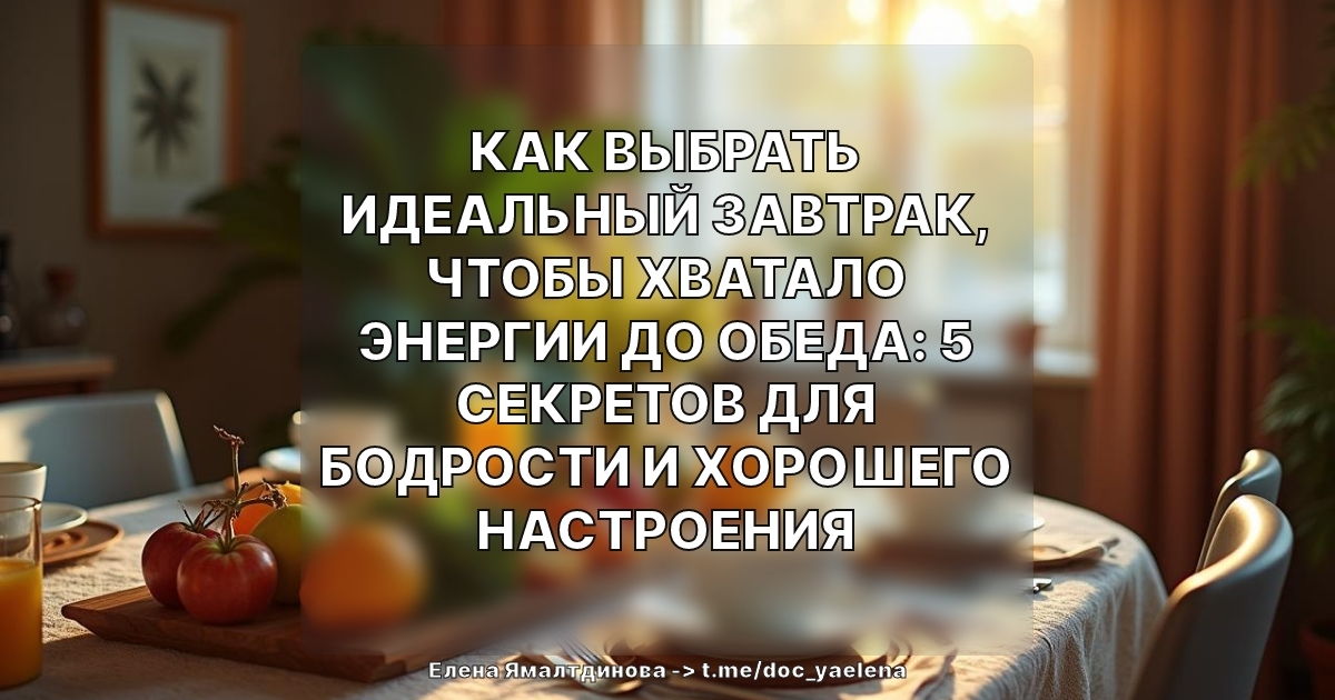 Как выбрать идеальный завтрак, чтобы хватало энергии до обеда: 5 секретов для бодрости и хорошего настроения