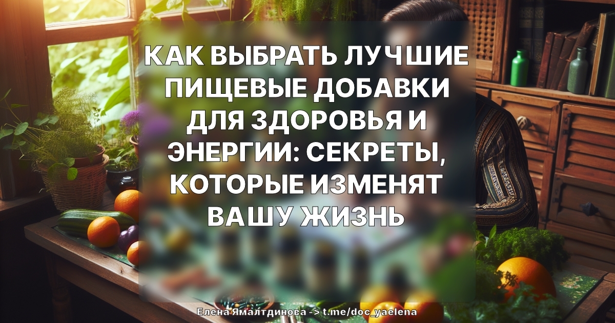 Как выбрать лучшие пищевые добавки для здоровья и энергии: секреты, которые изменят вашу жизнь